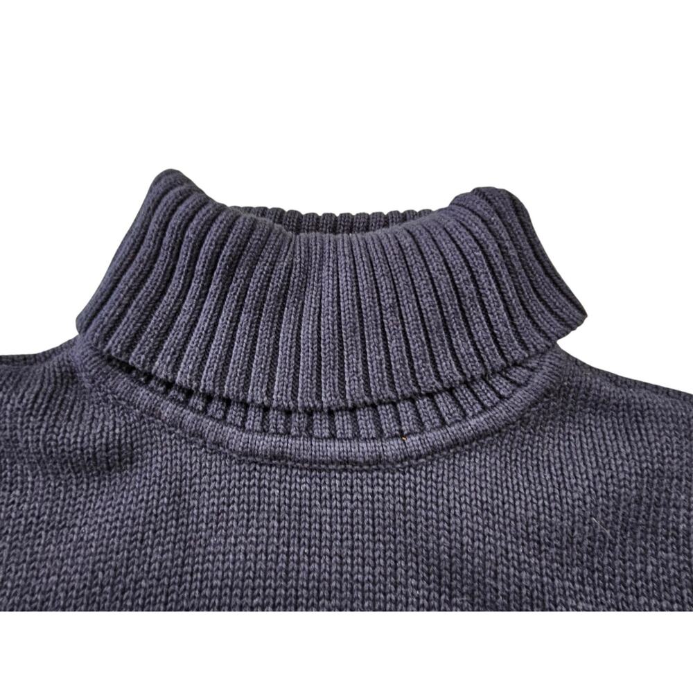 Lauren Ralph Lauren 3/4 Sleeve Navy Turtleneck Knit Sweater Women's Size Large - Picture 3 of 15